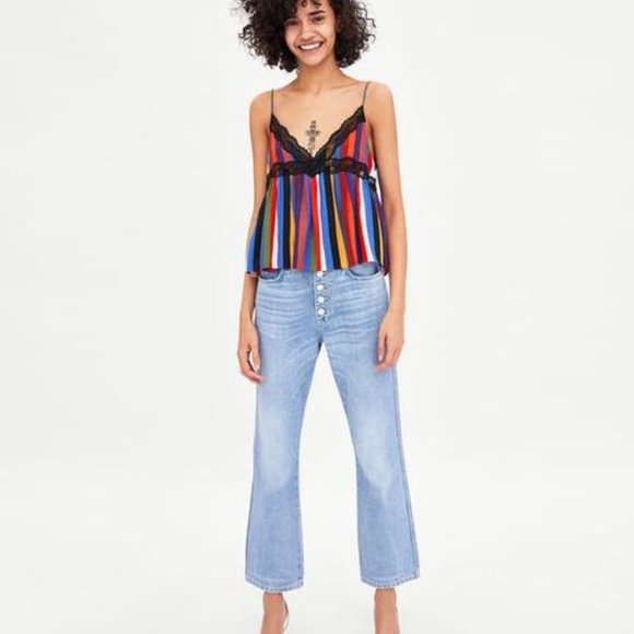 Zara Multicolour Stripe Camisole Tank Top XS - Picture 6 of 6